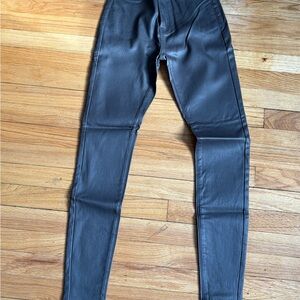 Dark Grey Faux Leather Leggings
